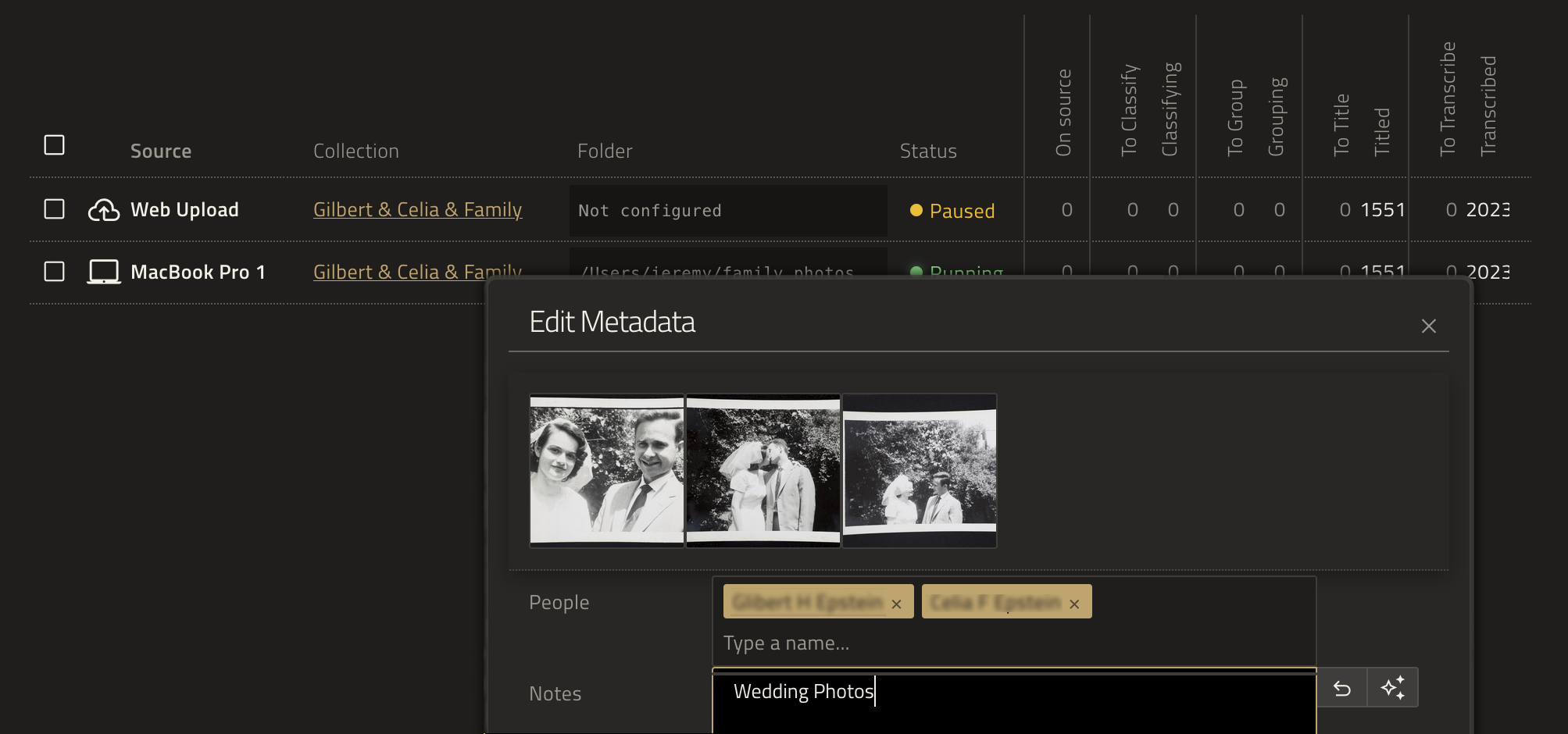Bulk upload interface showing automated processing queue