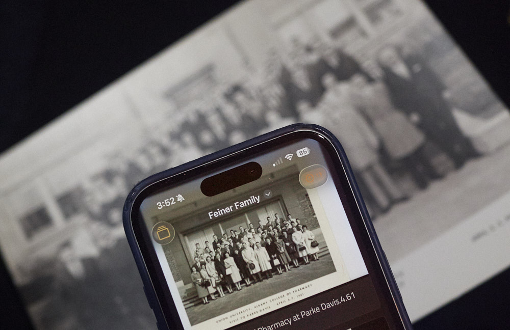 iPhone being used as a document scanner copystand